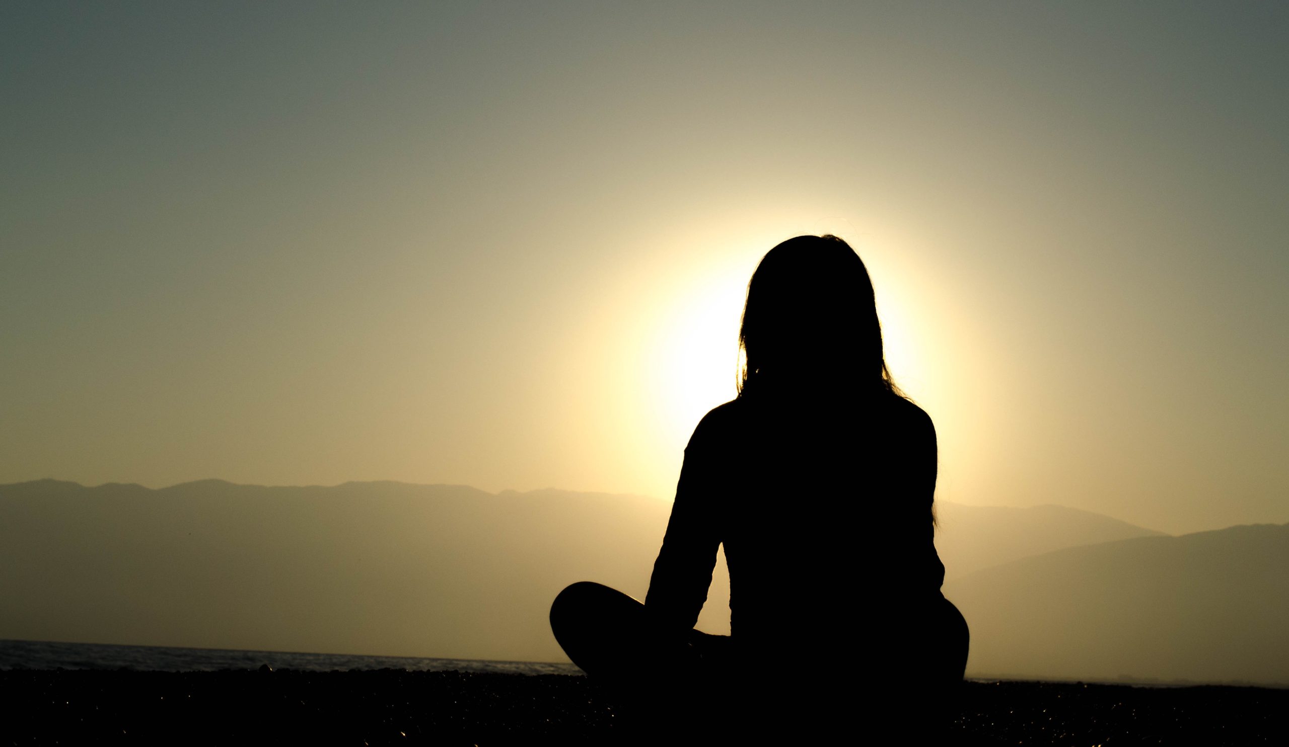 woman sitting peacefully